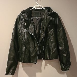 Faux Leather Jacket - Black - Size Women's L